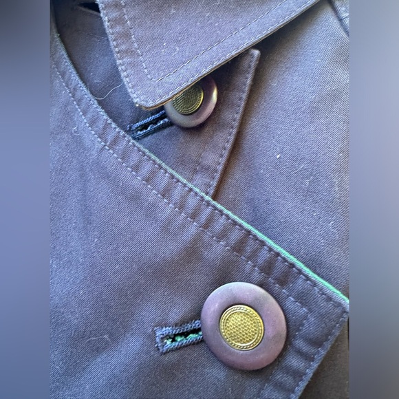 Misty harbor navy and green plain trench coat with removable liner size 8 - Picture 7 of 12